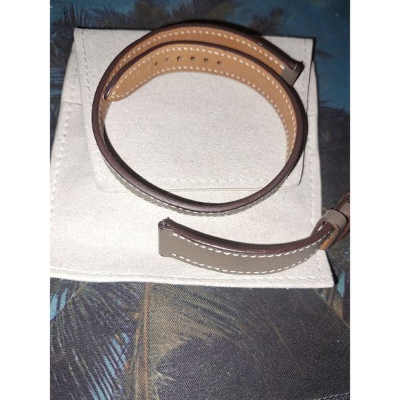 Double Tour Leather Watch Strap Smooth Calfskin for Apple Watch No Buckle - Picture 2 of 10